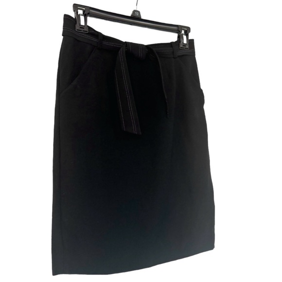DKNY Black Crepe  Wool Skirt Size 8 - Picture 7 of 12